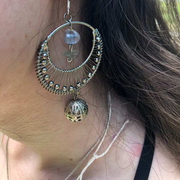 Beautiful upcycled silver hoops: Handmade by me - Picture 2 of 8